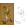 【大彩图】郎世宁工笔画白描底稿《午瑞图》花瓶临摹勾线高清打印稿LS08 商品缩略图0