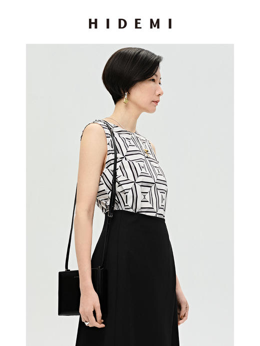 HIDEMI 经典几何印花圆领背心 商品图4