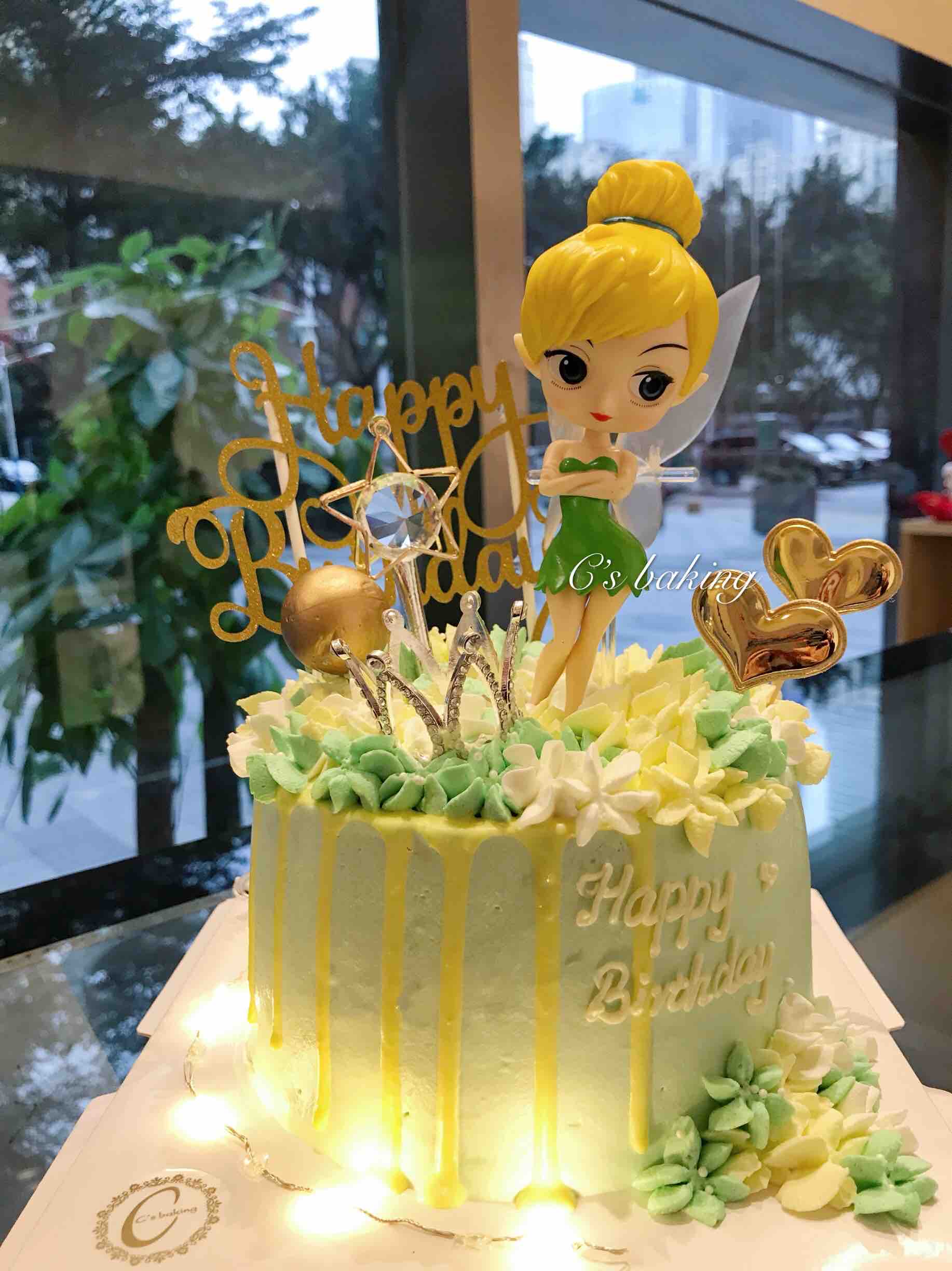 迪士尼 花仙子 梦幻场景款 忌廉蛋糕（默认自提，收费配送请联系客服）