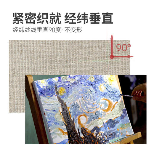 中盛画材 涂层亚麻油画布块 油画颜料油画工具画布框画布油画颜料油画画布油画布料棉麻画布 免裁剪画布块 商品图4