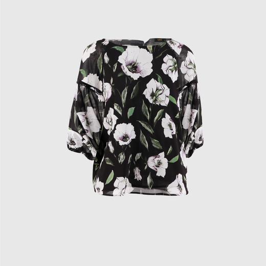 堆褶袖插肩袖上衣 商品图0