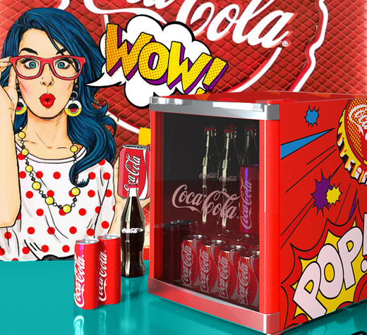 HCK哈士奇 SC-46BUA 冰吧可口可乐联名款家用客厅小型冰柜冰箱 商品图2