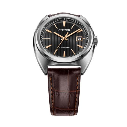 西铁城防水经典简约商务小牛皮机械手表男NJ0100-03H 商品图5