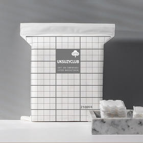 UKSUZYCLUB亲肤双效化妆棉210片/包耐擦不起絮