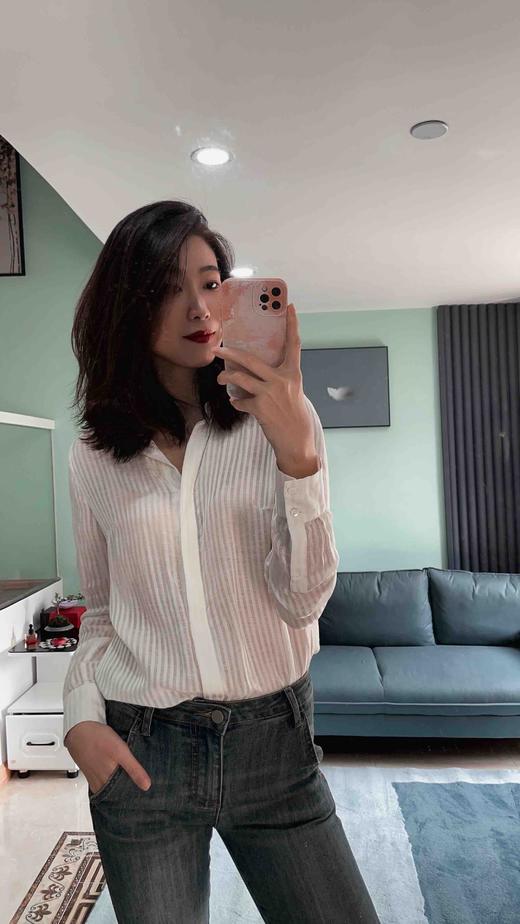 3925 “潇洒小姐”的高级丝麻白衬衫 蕴含低调的光泽感 简约却不简单（四季可穿）颈袖添香 商品图4