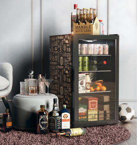 HCK哈士奇 SC-98B 冰吧家用客厅办公室小型茶叶冷藏柜透明冰箱