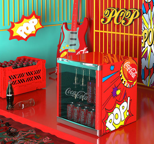 HCK哈士奇 SC-46BUA 冰吧可口可乐联名款家用客厅小型冰柜冰箱 商品图0