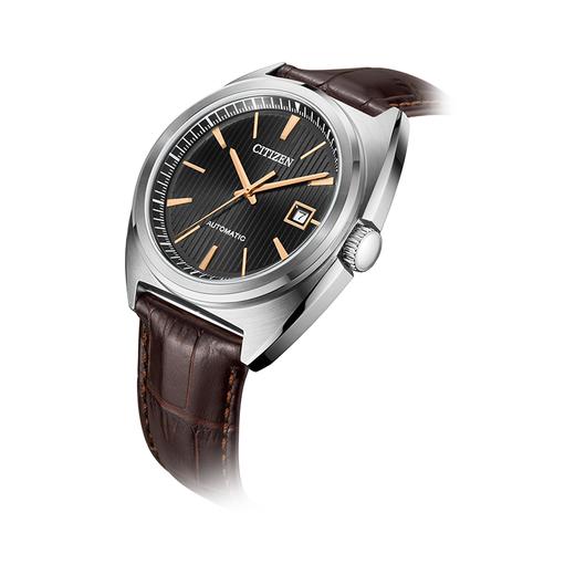 西铁城防水经典简约商务小牛皮机械手表男NJ0100-03H 商品图4