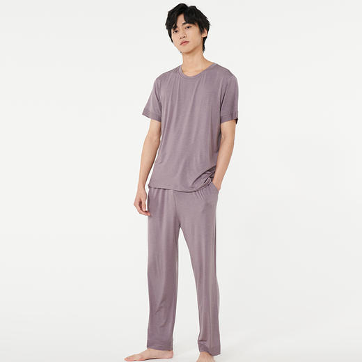【鸥都】男女蚕丝圆领家居套服 商品图0