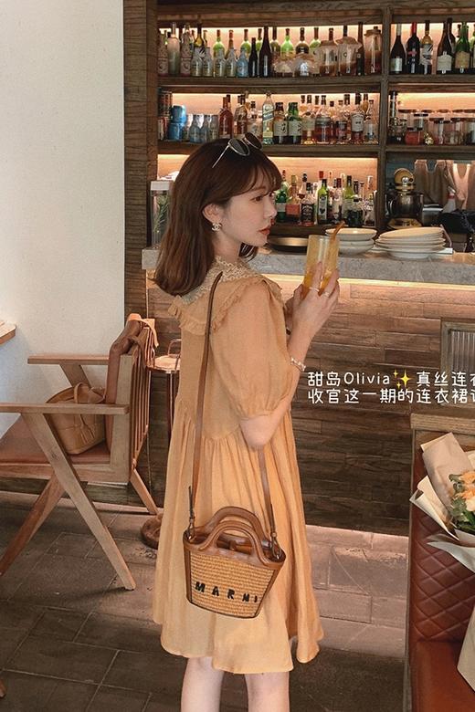 【金蘑菇菇 甜岛Olivia】甜俏乖巧子~海军领真丝连衣裙娃娃裙 商品图5