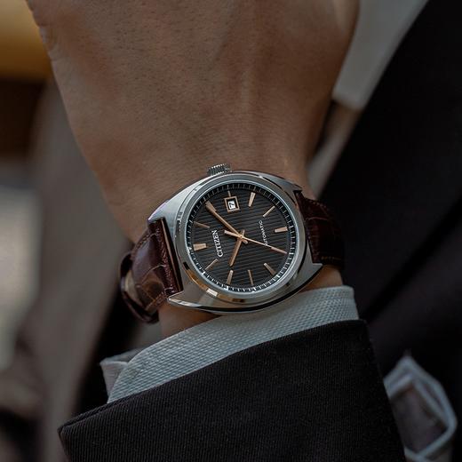 西铁城防水经典简约商务小牛皮机械手表男NJ0100-03H 商品图8