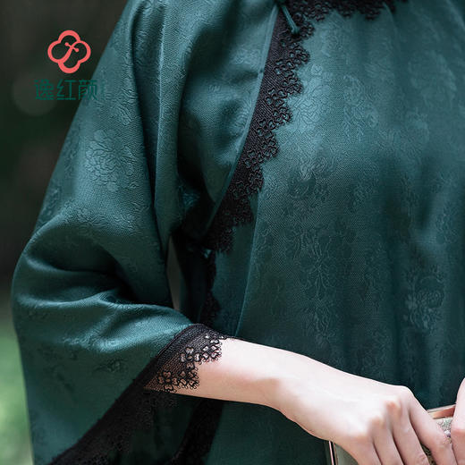逸红颜旗袍2025春季新款 两仪 古法仿花罗平肩宽松全开襟传统气质 商品图3