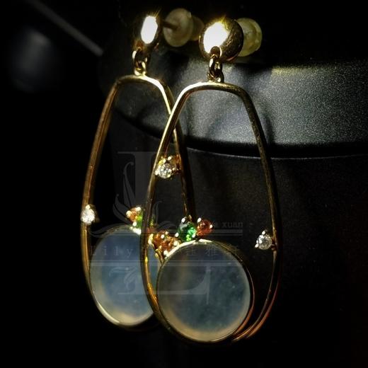 【轻舞】设计款翡翠耳坠 商品图0