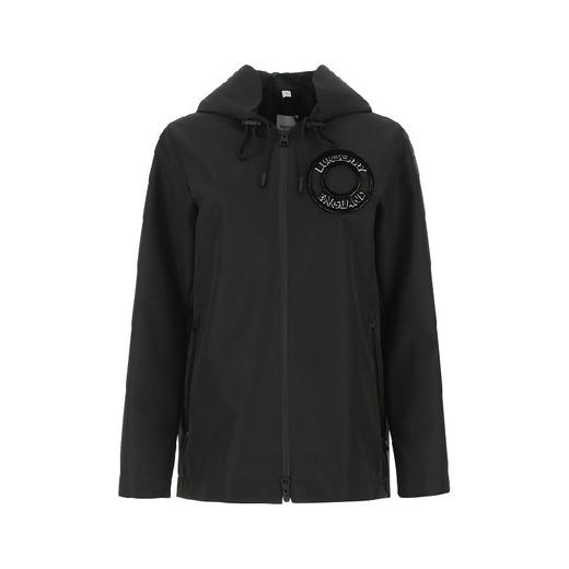 BURBERRY 博柏利 女士徽标印花连帽外套 黑色 8048050 A1189 商品图0
