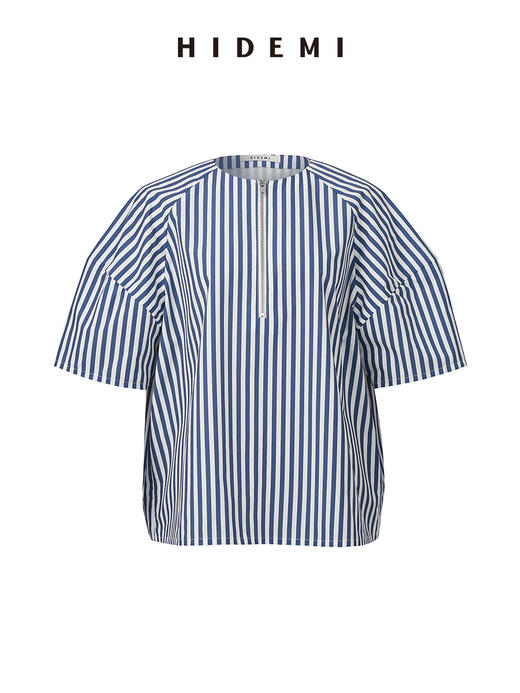 HIDEMI 蓝白条纹简约设计感廓形立体套装 商品图8
