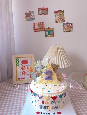 生日帽子蛋糕-低糖处理无添加