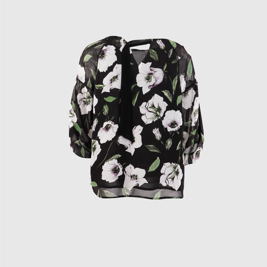 堆褶袖插肩袖上衣 商品图3