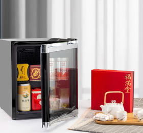 HCK哈士奇 SC-46BBA 冰吧家用客厅办公室小型茶叶冷藏柜透明冰箱