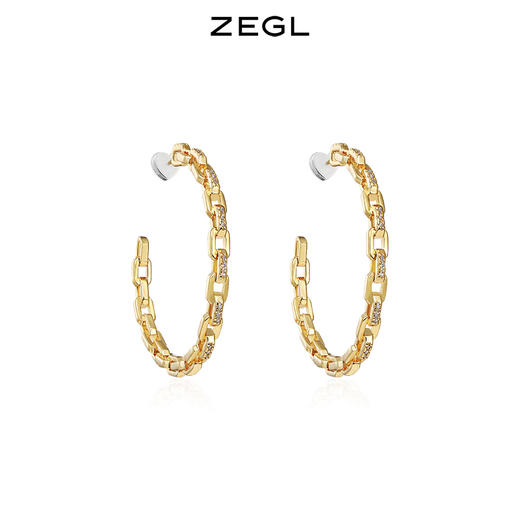 ZEGL时尚耳环耳圈冷淡风女气质韩国轻奢耳钉2021新款简约个性耳饰 商品图0