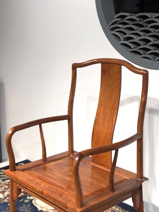 红桥红  家具严选  缅甸花梨（大果紫檀）【明轩文椅 素面S背南官帽椅】 商品图3