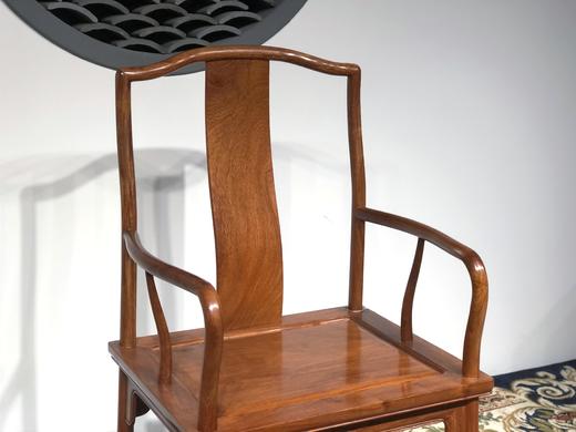 红桥红  家具严选  缅甸花梨（大果紫檀）【明轩文椅 素面S背南官帽椅】 商品图1