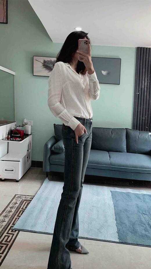 3925 “潇洒小姐”的高级丝麻白衬衫 蕴含低调的光泽感 简约却不简单（四季可穿）颈袖添香 商品图3