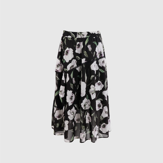 撞色花边A摆松紧腰半裙 商品图3