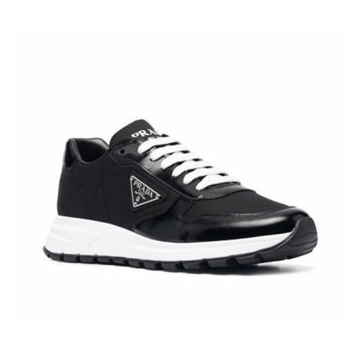 【一】PRADA 普拉达 男士珐琅三角形徽标休闲运动鞋 黑色 2EE369 3LF5 F0002 商品图2