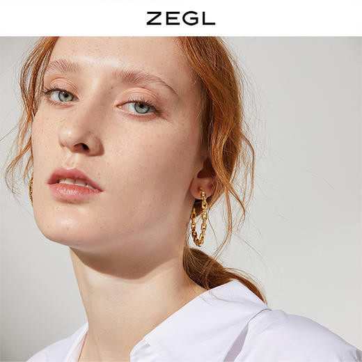 ZEGL时尚耳环耳圈冷淡风女气质韩国轻奢耳钉2021新款简约个性耳饰 商品图5