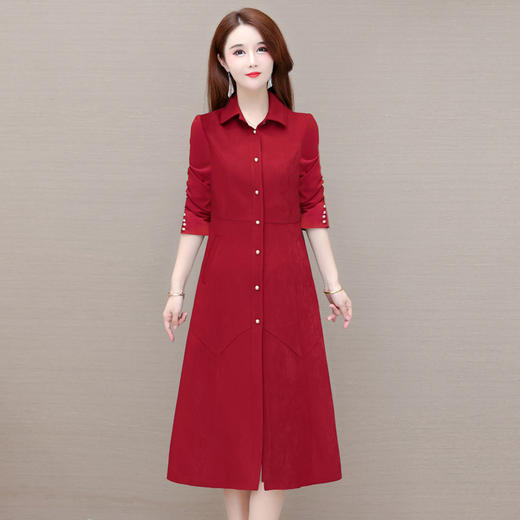 YWE B20JSD纯色风衣外套修身气质优雅大码大衣 商品图1