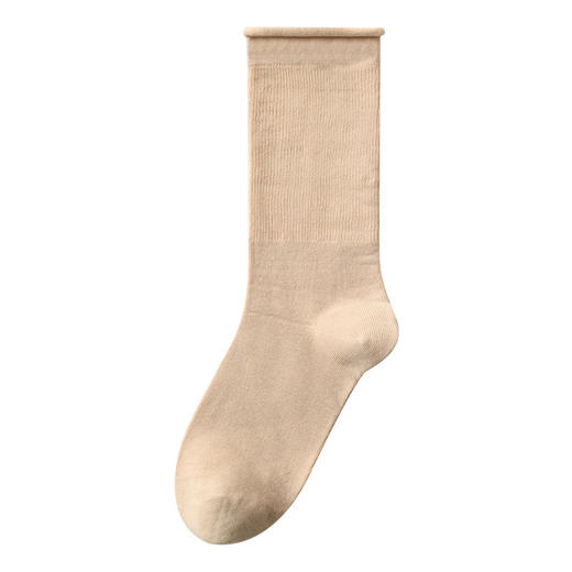 女士春秋款长筒个性潮流袜纯棉全棉秋冬款纯色袜子女堆堆袜中筒袜 商品图6