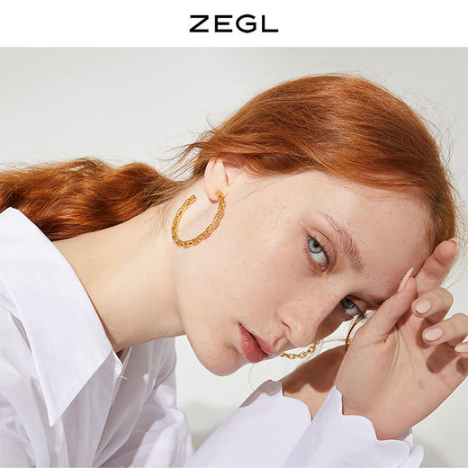 ZEGL时尚耳环耳圈冷淡风女气质韩国轻奢耳钉2021新款简约个性耳饰 商品图2
