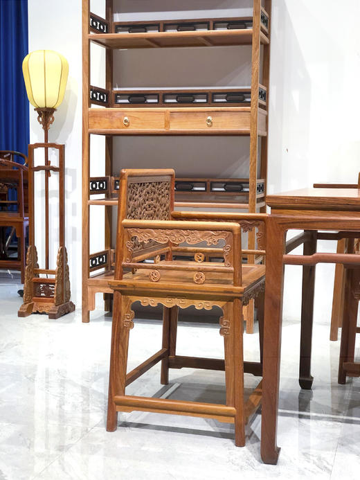 红桥红  家具严选  缅甸花梨（大果紫檀）【玫瑰椅休闲桌组合】 商品图4