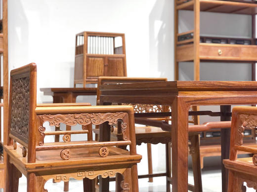 红桥红  家具严选  缅甸花梨（大果紫檀）【玫瑰椅休闲桌组合】 商品图2