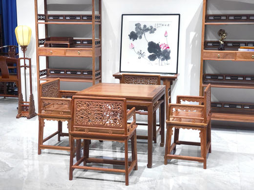 红桥红  家具严选  缅甸花梨（大果紫檀）【玫瑰椅休闲桌组合】 商品图7