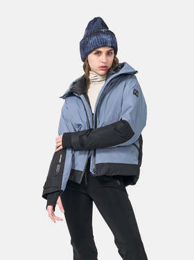 Holden - Cropped Down Alpine Jacket - China Blue/Black - 女装 - 滑雪夹克 - 蓝色/黑色