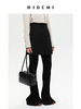 HIDEMI 黑色竖条冰麻开衩喇叭神裤 商品缩略图3