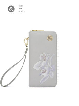 民族风刺绣牛皮，拉链钱夹手拿包手包TX-P420102-1 商品图2