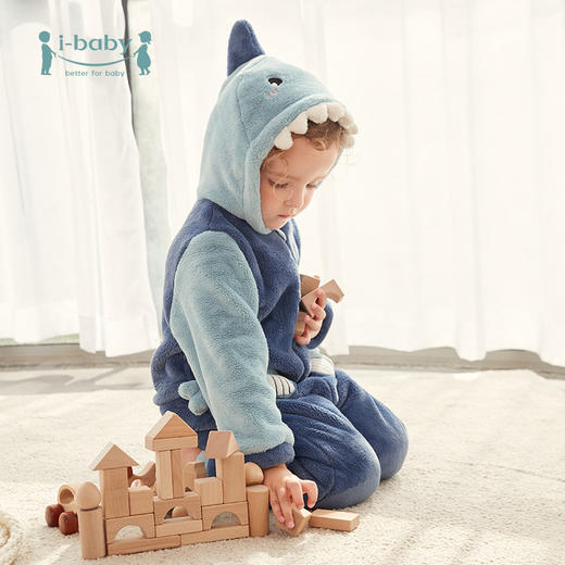 【儿童款】i-baby牛奶绒恒温儿童家居服可爱造型睡袍保暖卡通全家亲子装套装 商品图3