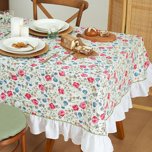 春意阑珊萝莉边碎花桌布 商品图1