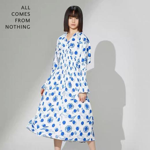 贝壳圆点扇形百褶长裙 商品图0