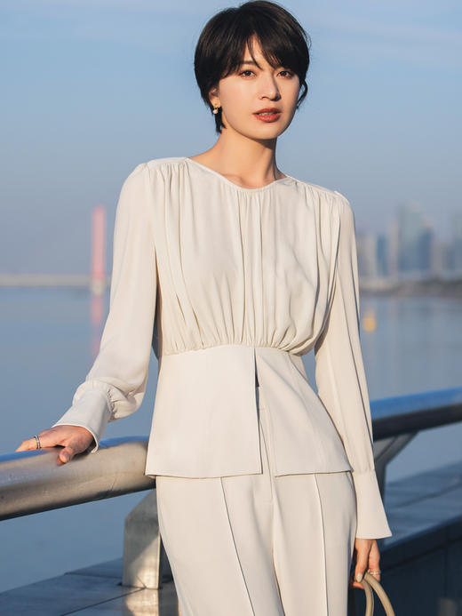 高级感职业套装女2022春季新款气质时尚轻熟风阔腿裤两件套 商品图4