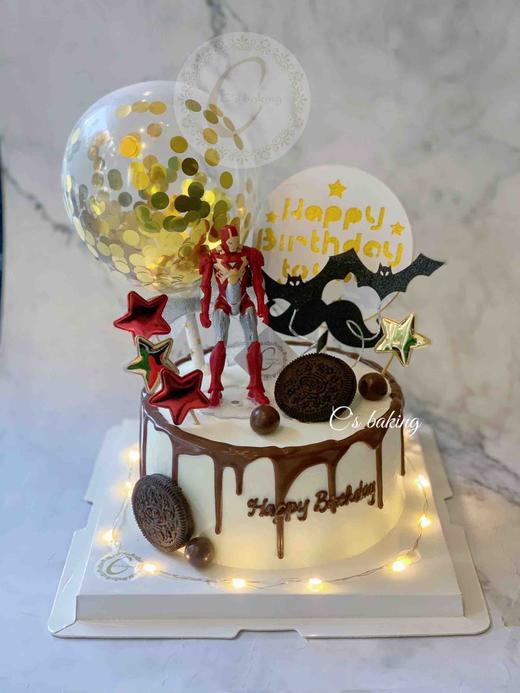 钢铁侠+气球款  忌廉蛋糕（默认自提，收费配送请联系客服） 商品图0