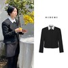 HIDEMI 简约一粒扣翻领式短款夹克西服外套 白色/黑色（小白领） 商品缩略图1