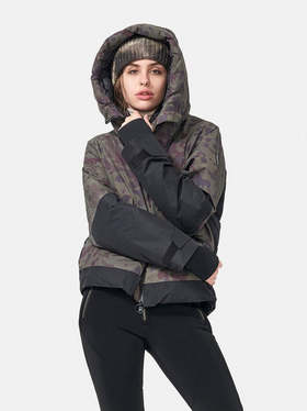 Holden - Cropped Down Alpine Jacket - Vintage Army Camo/Black - 女装 - 滑雪夹克 - 迷彩