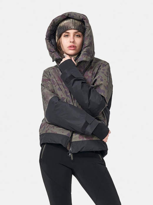 Holden - Cropped Down Alpine Jacket - Vintage Army Camo/Black - 女装 - 滑雪夹克 - 迷彩 商品图0