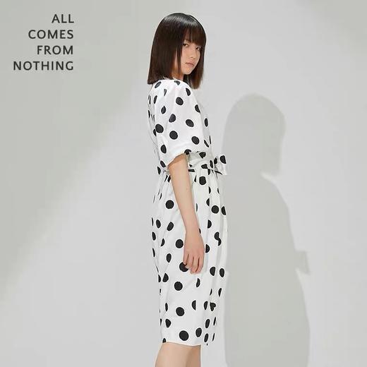 珍珠饰边波点围裹连衣裙 商品图2