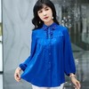 X009 长袖雪纺衫女新款洋气时尚大码小衫遮肚子宽松中年妈妈显瘦上衣 商品缩略图6