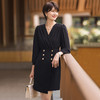黑色连衣裙女春装新款高端气质轻熟风法式长袖收腰v领a字裙 商品缩略图3