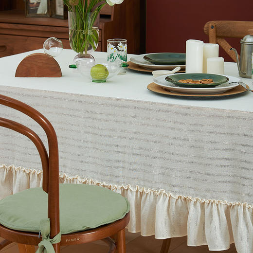 萝莉象牙白纯色高级法式风餐桌布 商品图1